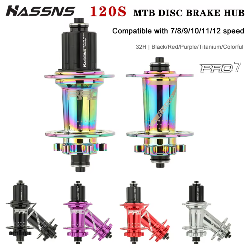 HASSNS PRO7 moyeu vtt 32 24 trous portant VTT moyeu libre moyeu arrière 32h 24h Cube bruyant bagues 