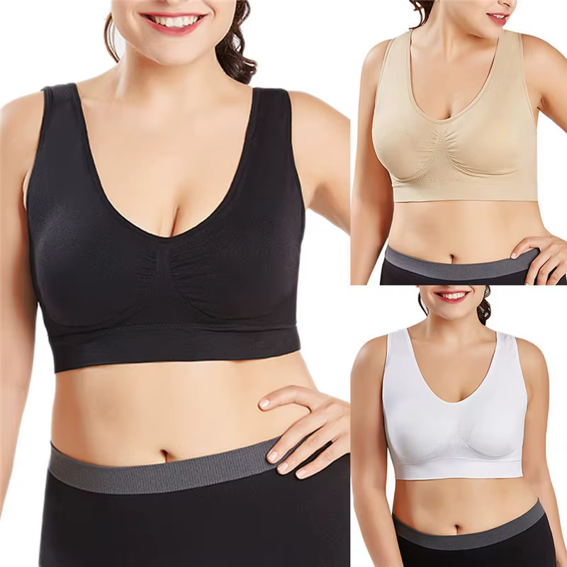 Grand soutien-gorge de sport monocouche sans coussinet pour femmes, haut de Yoga, course à pied, Fit