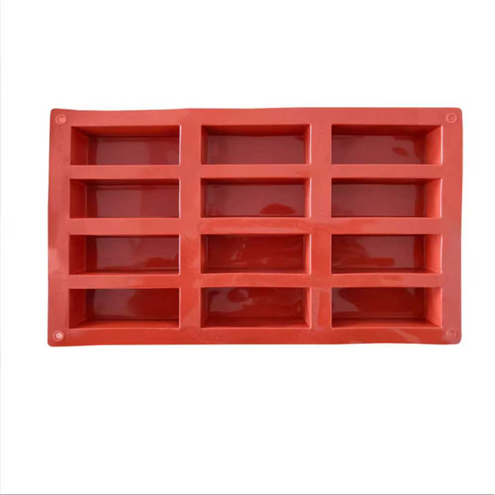 Moule en silicone rectangulaire à 12 cavités pour barres chocolatées (pour la cuisson de barres éner