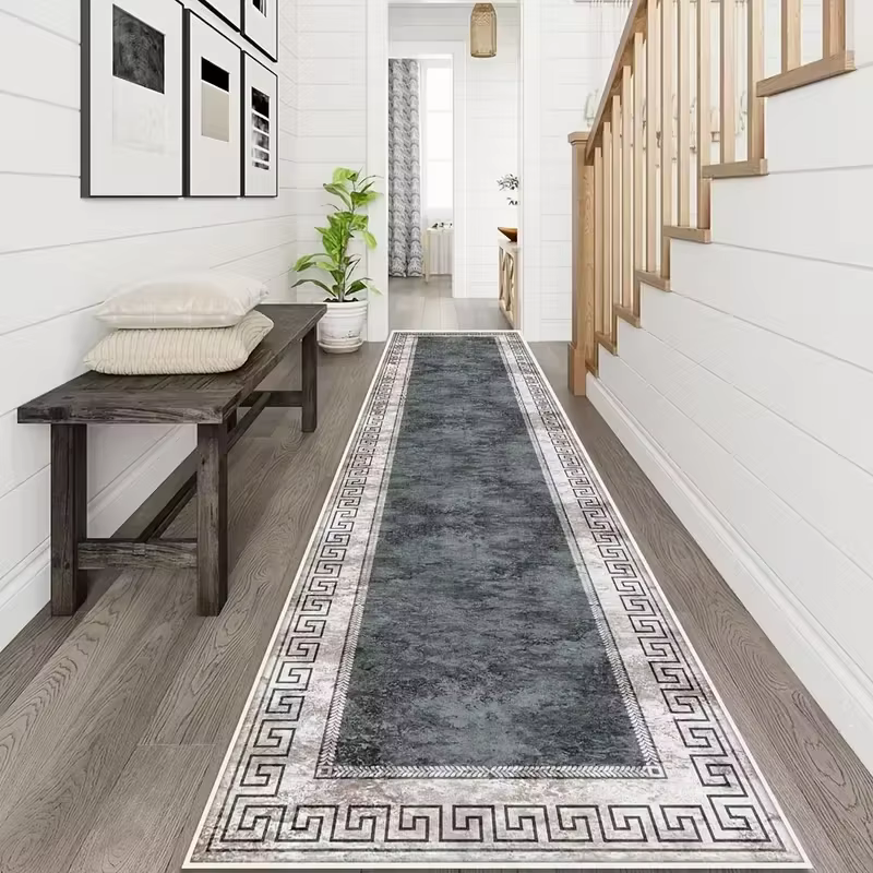 VIKAMA – tapis géométrique minimaliste, antidérapant et résistant aux taches, paillasson pour entrée