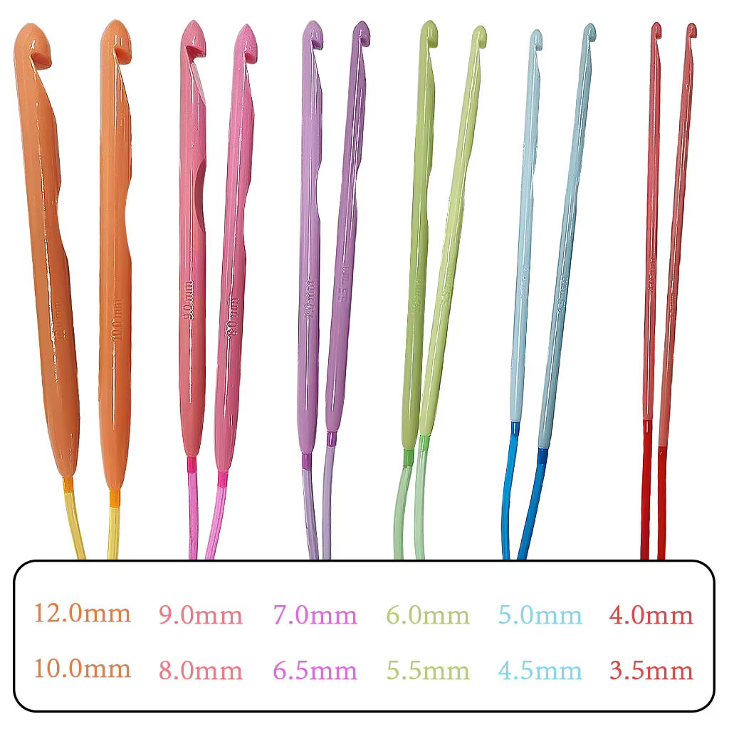 12 pièces 3.5mm-12mm 120cm crochets pour tapis avec Kit de câbles ensemble de crochets tunsiens afgh