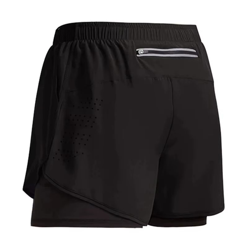 Short de course pour hommes séchage rapide Fitness ventiler Double couche Shorts hommes nouveau Spor