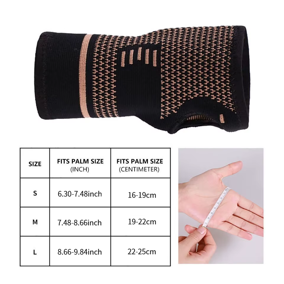 1 pièces bracelet de poignet en Fiber de cuivre élastique Sport pansement bracelet main soutien de g