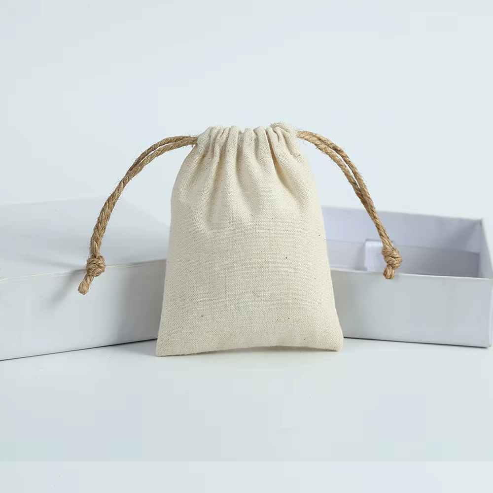 24 sacs cadeaux en toile de jute naturelle - Pochettes en toile de jute écologiques pour bijoux, col