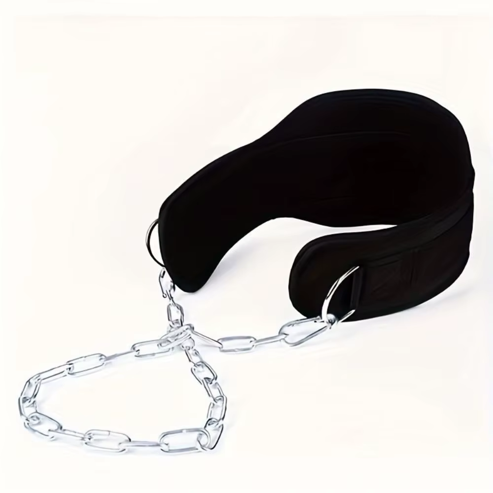 Ceinture de musculation lestée à double couche, réglable, avec plaques de barre et chaîne en fer, ro