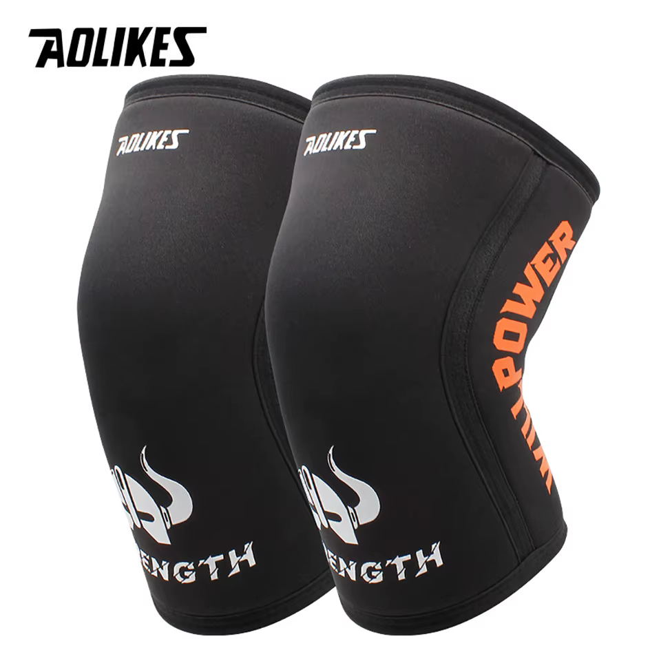AOLIKES 1 paire 7mm néoprène sport genouillères Compression haltérophilie pressurisé Crossfit entraî