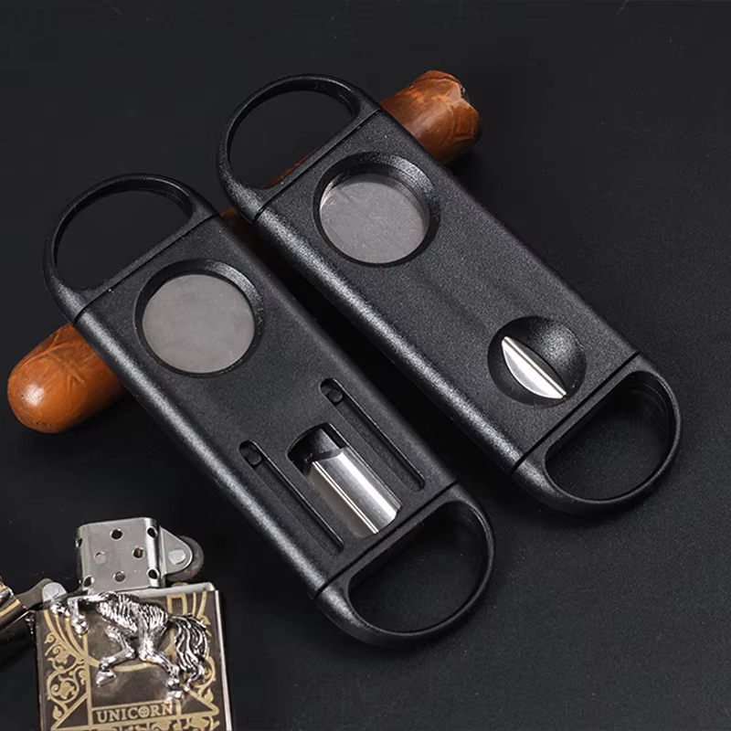 Perforateur coupe-cigare portable en forme de V, ciseaux à cigares, couteau à guillotine, tête de ci