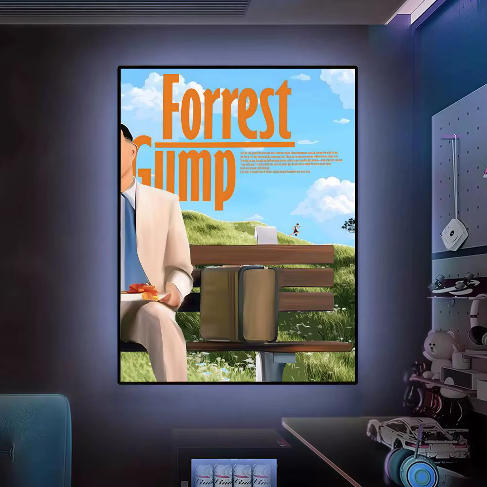Affiche de film f-forest Gump, polyvalente, HD, étanche, Art mural, décor auto-adhésif pour n'import