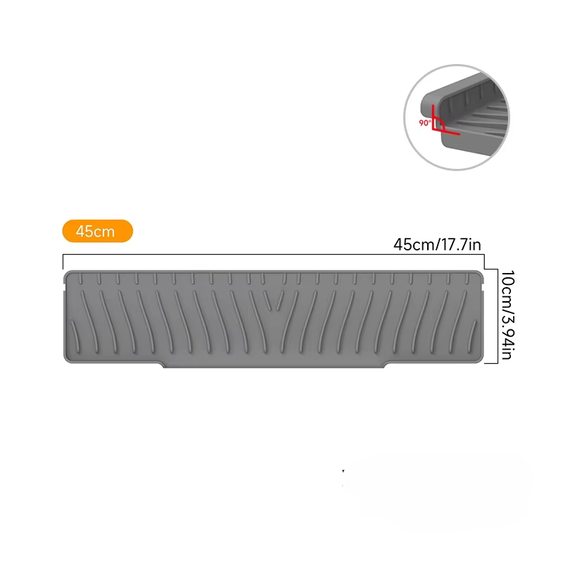 Ensemble de tapis de cuisine polyvalent: tapis de robinet anti-éclaboussures avec plateau anti-goutt