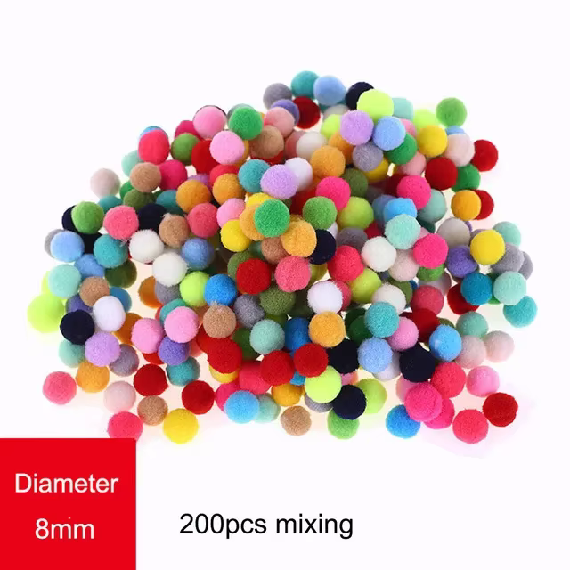 Pompon 8/10/15/20/25/30mm mixte moelleux doux Pom Poms boule Furball fait à la main pour bricolage a