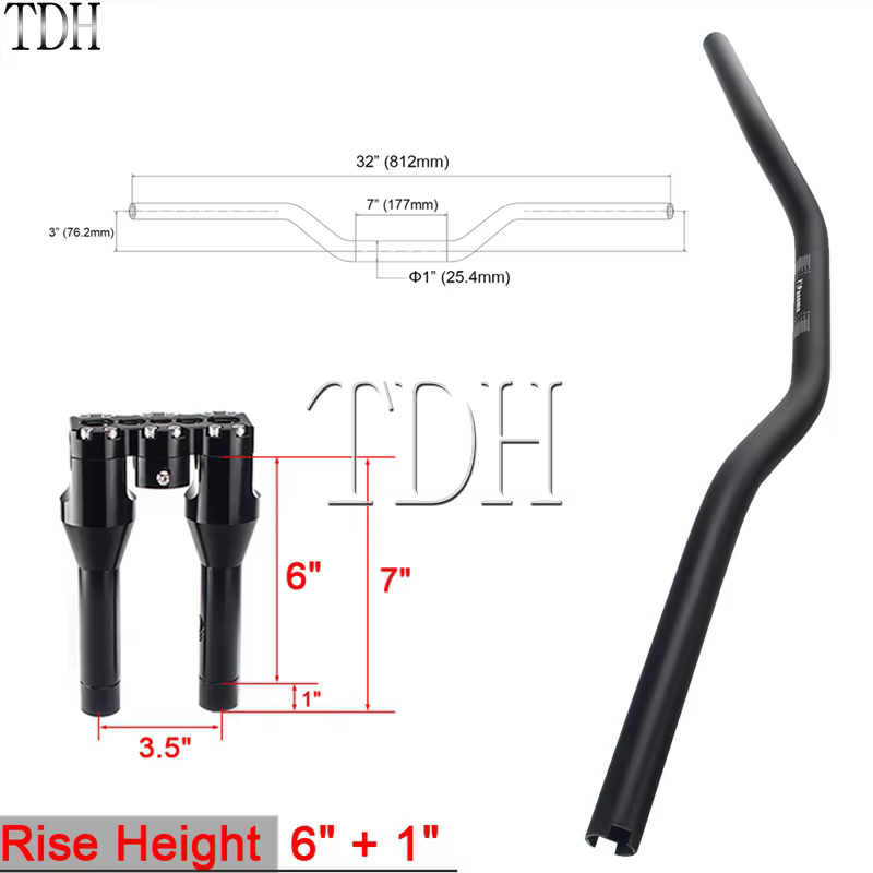 Rehausse de guidon droite pour moto, pince de recul, Harley Sportster 883, 1200 XL, Touring, ocia, S