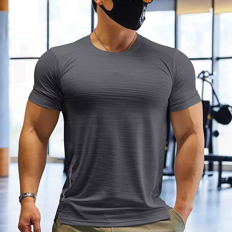 T-shirt de compression d'entraînement musculaire pour hommes, t-shirt de course à pied, tee-shirt se