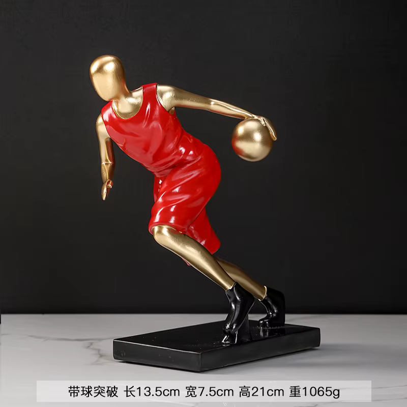 Ornement de personnage de basket-ball, figurines abstraites dans le bureau de sport, décoration arti