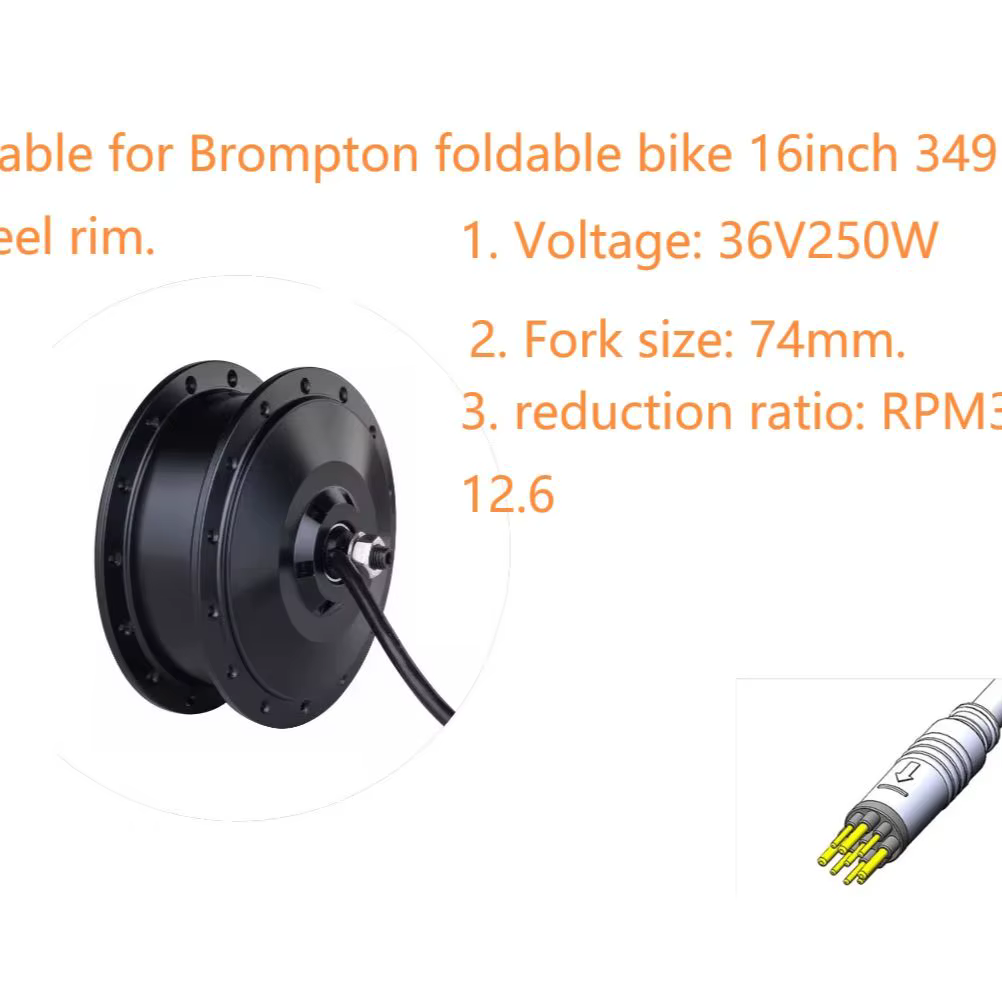 Moteur de moyeu de vélo électrique AKM Bromsilice, engrenage avant, jante de roue, 36V, 250W, moteur