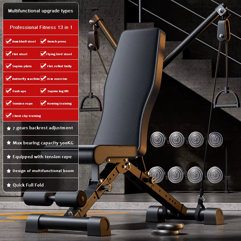 Chaise de fitness avec haltères, banc de presse, équipement d'assistance assis, haltère, tabouret po
