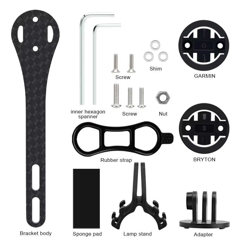 Support de compteur de vélo en fibre de carbone, support de chronomètre et de compteur de vitesse po
