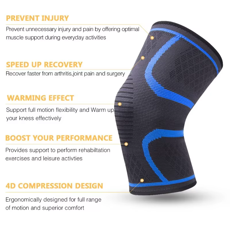 Manchon de compression respirant pour genou, attelle de genou, course à pied, levage, soutien pour l