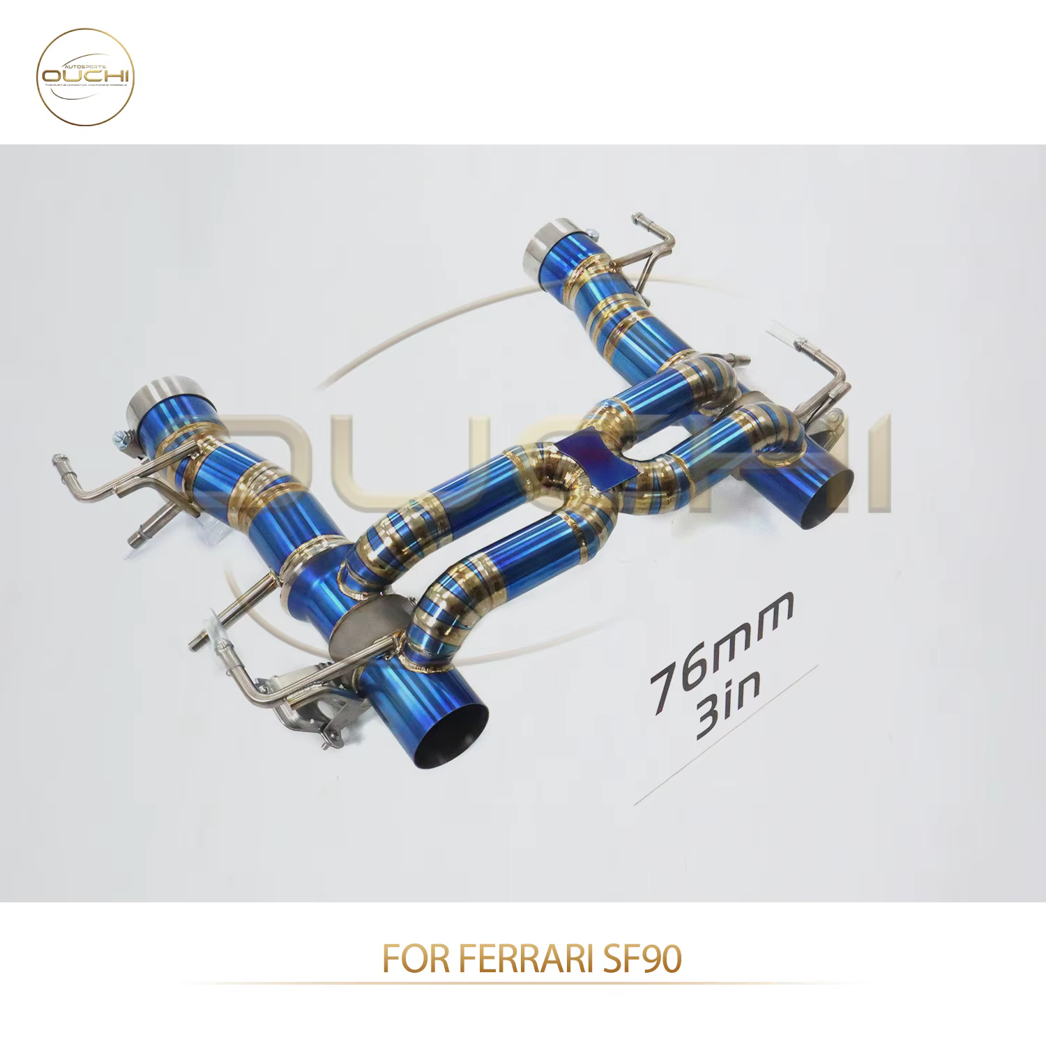 Système d'échappement OUCHI Ti pour Ferrari SF90 avec contrôle de vanne active, montage OEM, économi