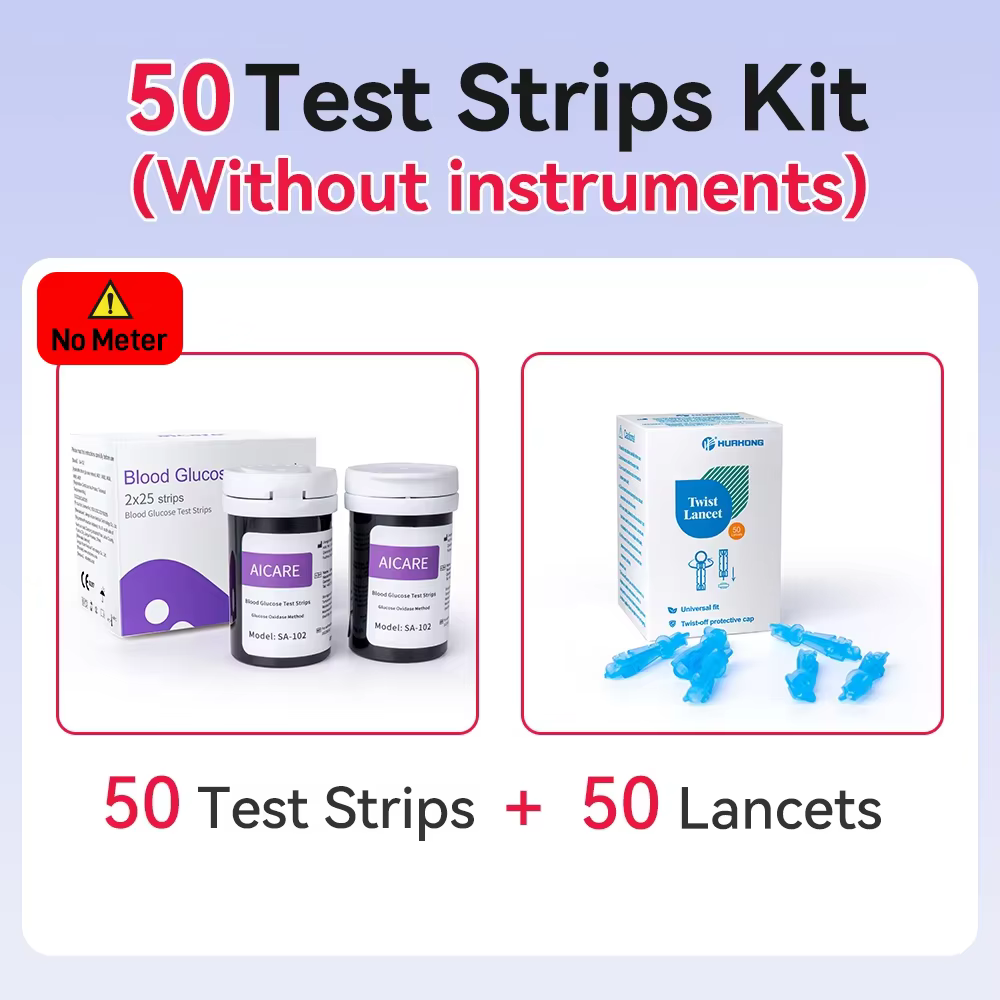 Kit de moniteur de glycémie avec bandelettes de test de glycémie et lancettes, dispositif de lanceme