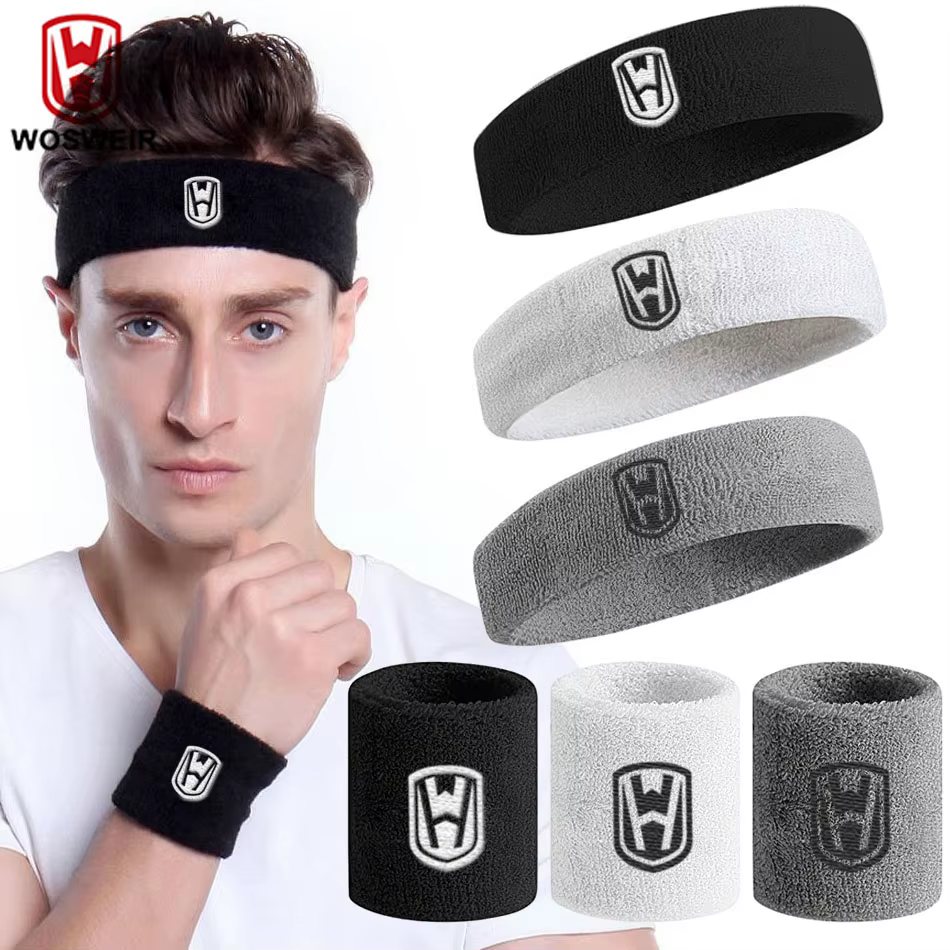 WOSWEIR-coton athlétique bandeau élastique bandeaux femmes hommes basket-ball sport gymnase Fitness