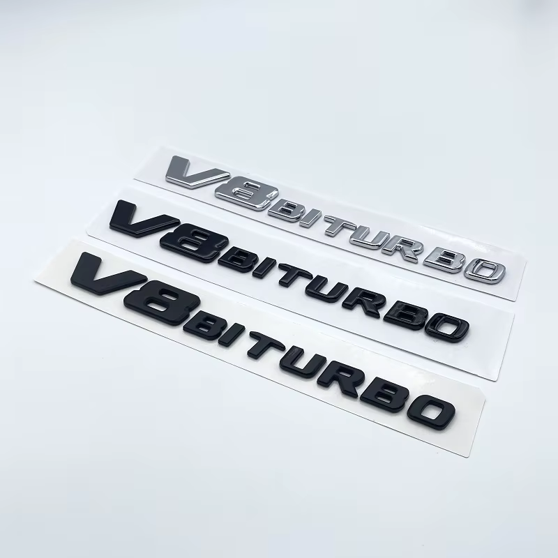 Logo de garde-boue de voiture, autocollant plat V8 V12 bitturbo pour Mercedes Benz AMG GT GT63S GTC 