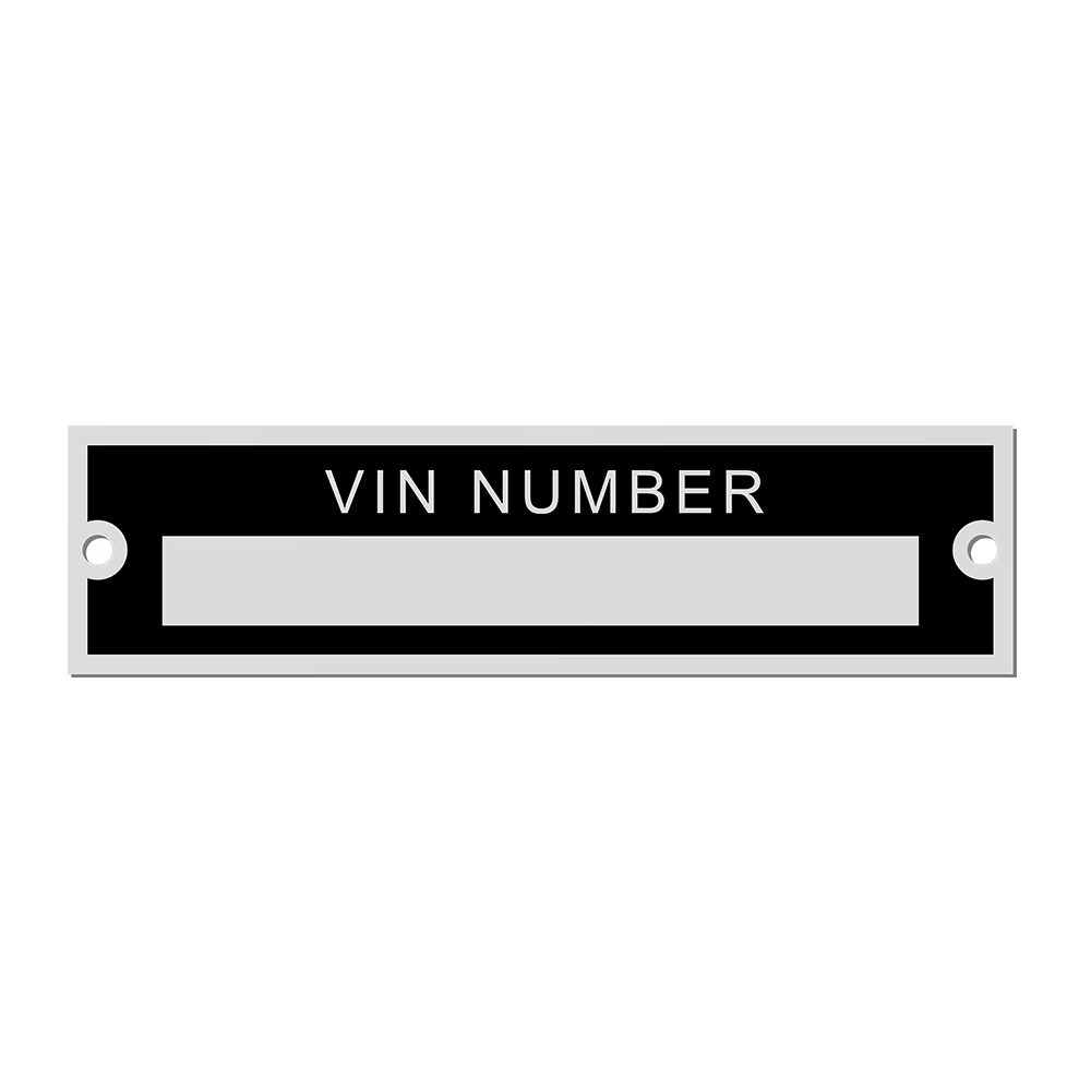 Étiquette d'identification en aluminium vierge ou gravée, plaque série, numéro d'identification du v