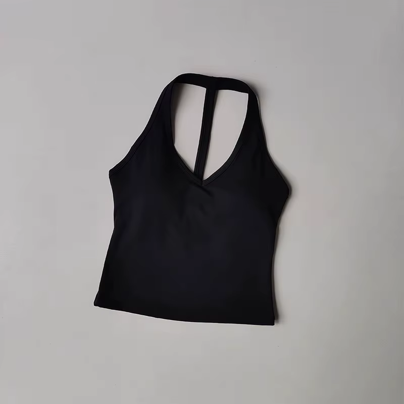 Soutien-gorge de Fitness Sexy à col en v pour femmes, soutien-gorge de sport nu, col suspendu, costu