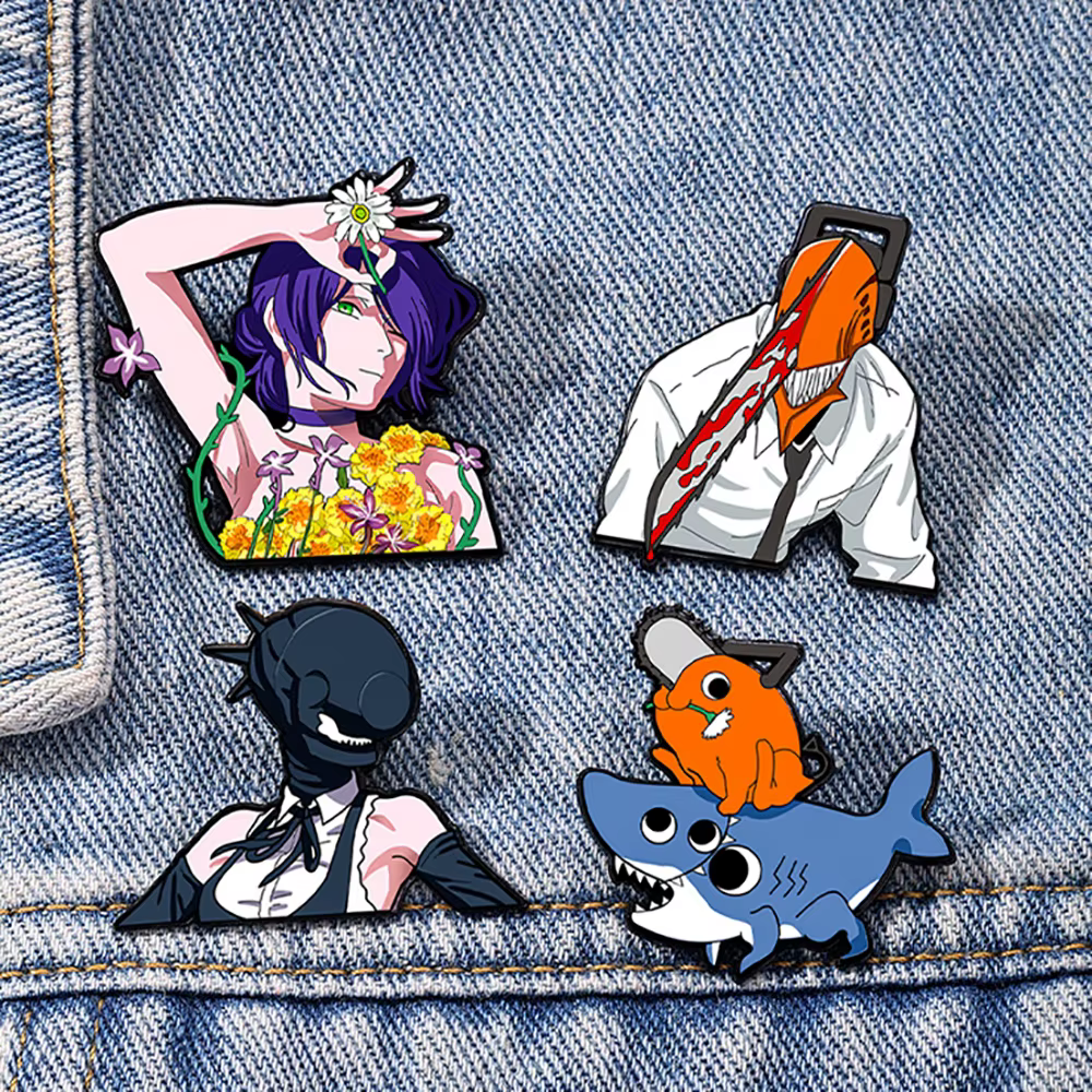 4 pièces/ensemble Broches de cosplay Anime Chainsaw Man The Movie Reze Arc, Badge Hayakawa Aki, Épin