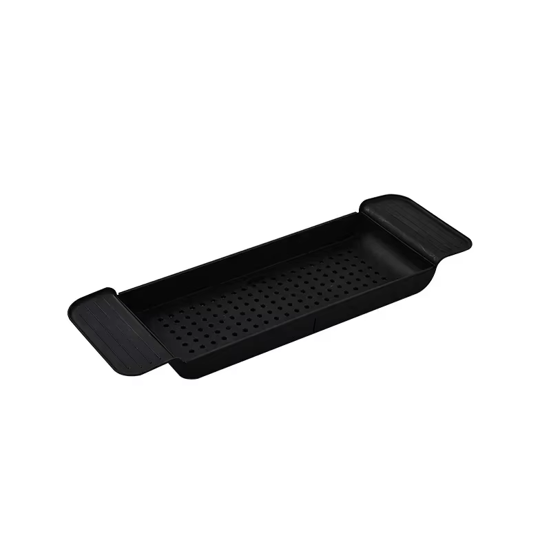 Étagère de baignoire extensible en bambou T1, caddie de douche, porte-serviettes et porte-livre, acc