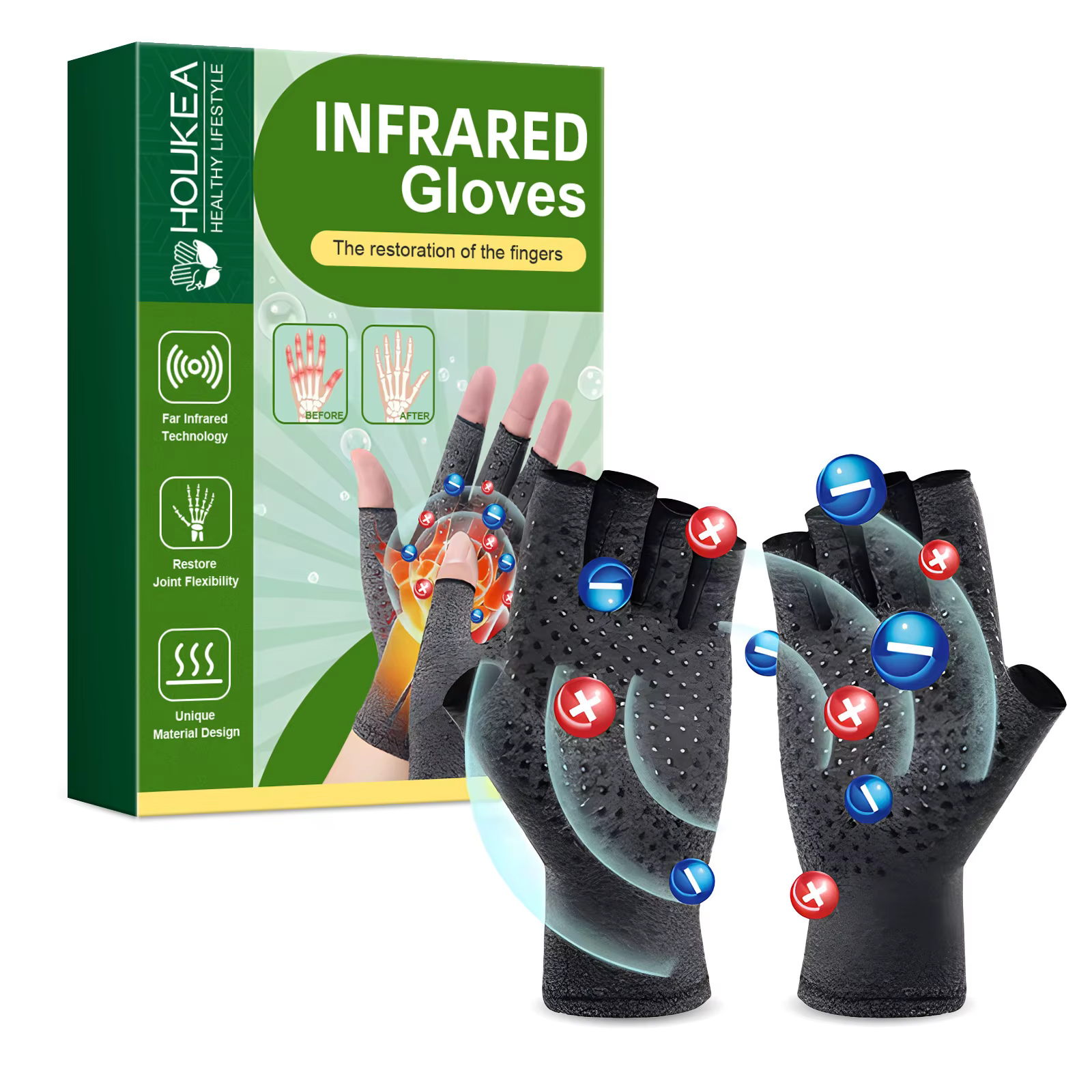 Gants de massage pour l'arthrite, soutien de poignet à compression, pratiques, stimulant la circulat