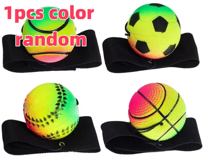 Balle de sport élastique arc-en-ciel, balle élastique multicolore, balle de Fitness Portable pour le