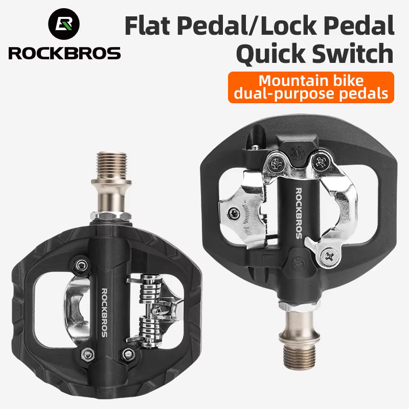 ROCKBROS pédales de vélo roulement scellé étanche anti-dérapant taquet plat en Nylon une pièce pédal
