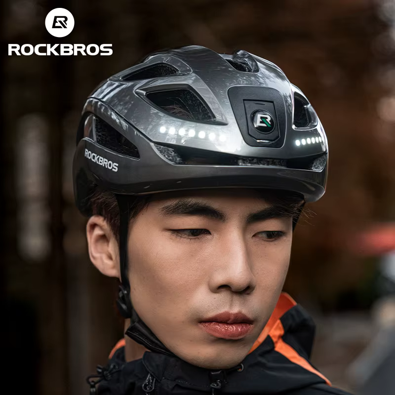 ROCKBROS casque de vélo léger type-c charge casque de cyclisme Rechargeable réglable vtt en toute sé