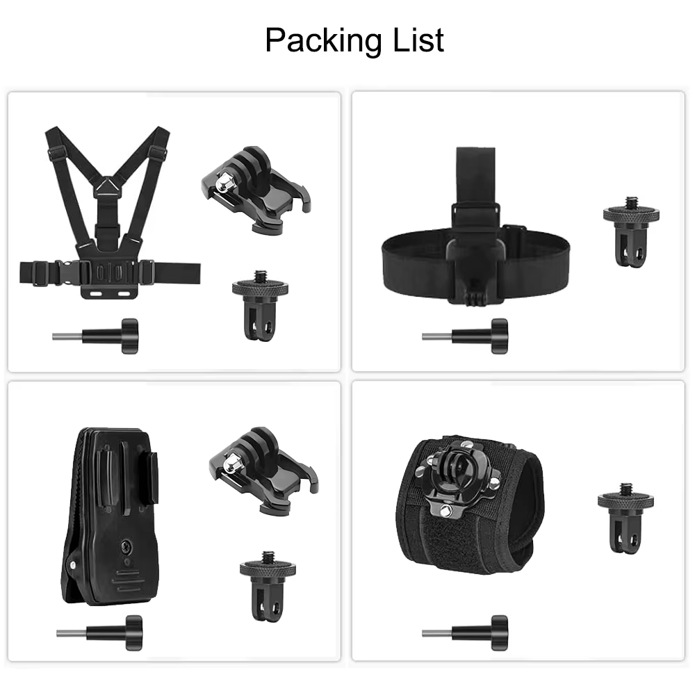 Kit d'accessoires pour Insta 360 X5 X4 x3 Support de poitrine Sangle de tête Clip de sac à dos Suppo
