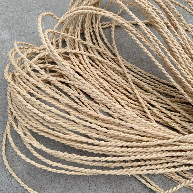 Corde de paille en raphia véritable naturelle, 40 mètres de diamètre de 2 à 3mm, tissage à la main d