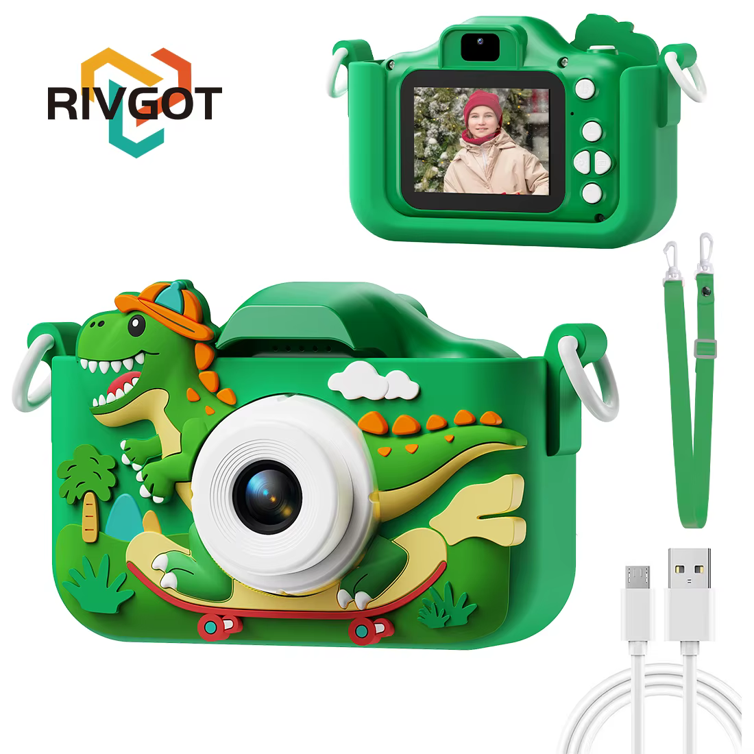 Appareil photo numérique pour enfants sur le thème des dinosaures, mini appareil photo HD 1080P, jou
