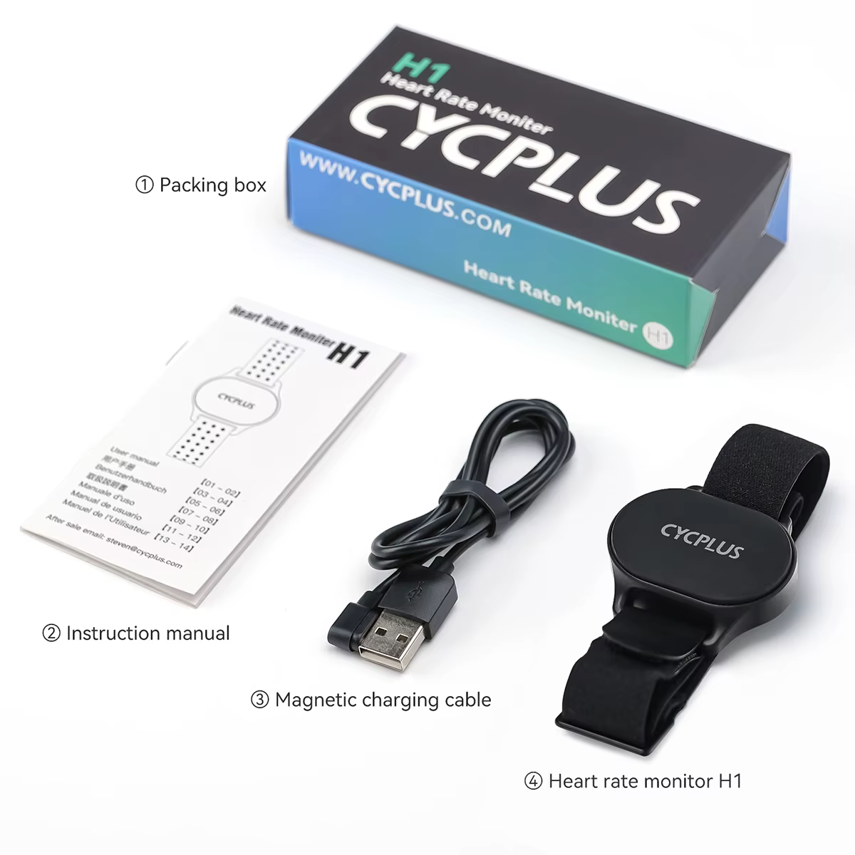 CYCPLUS capteur de fréquence cardiaque brassard poignet ceinture pectorale Bluetooth ANT + moniteur 