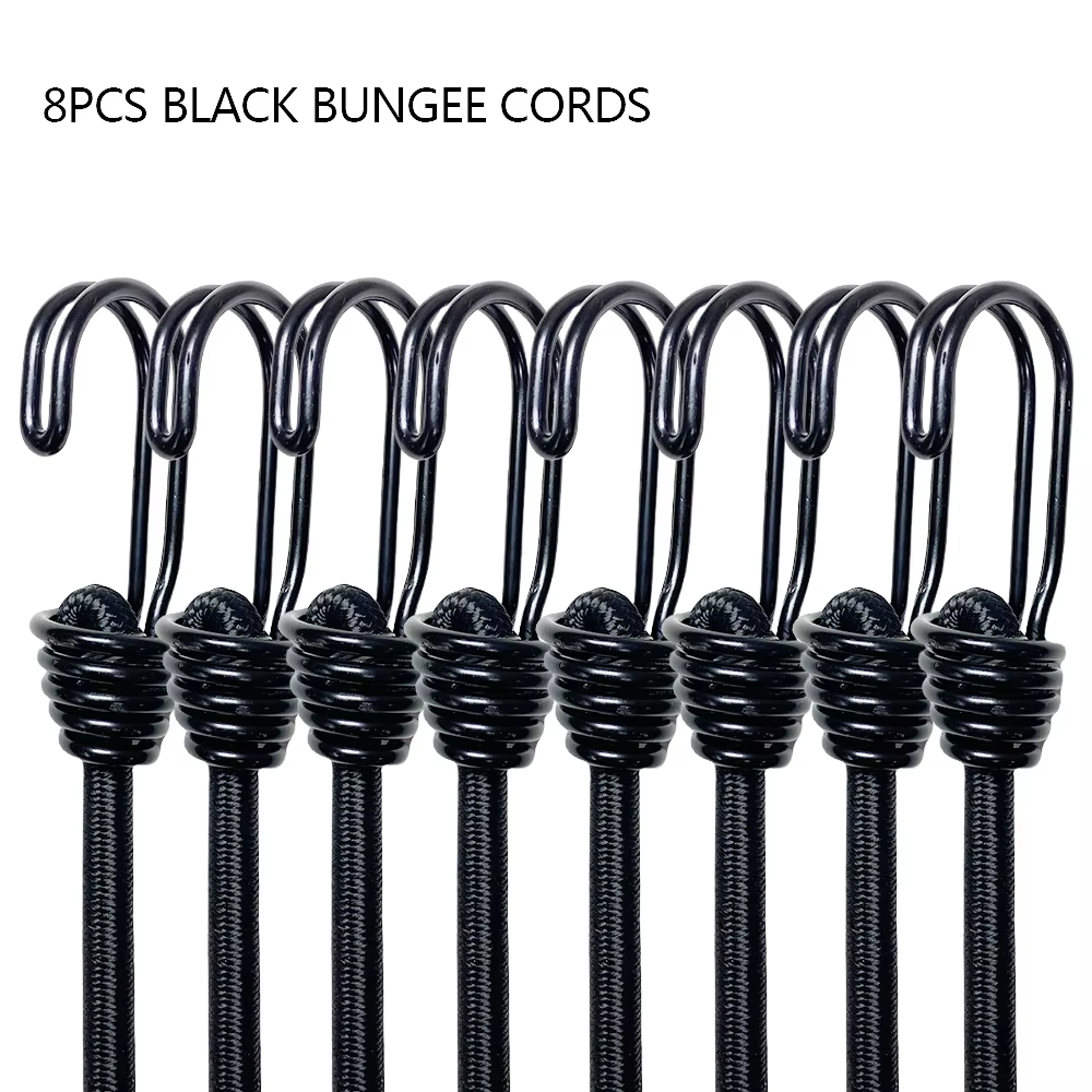 Cordons élastiques de 60cm, 8 pièces, corde attachée en Latex à haute élasticité, lanière pour bagag