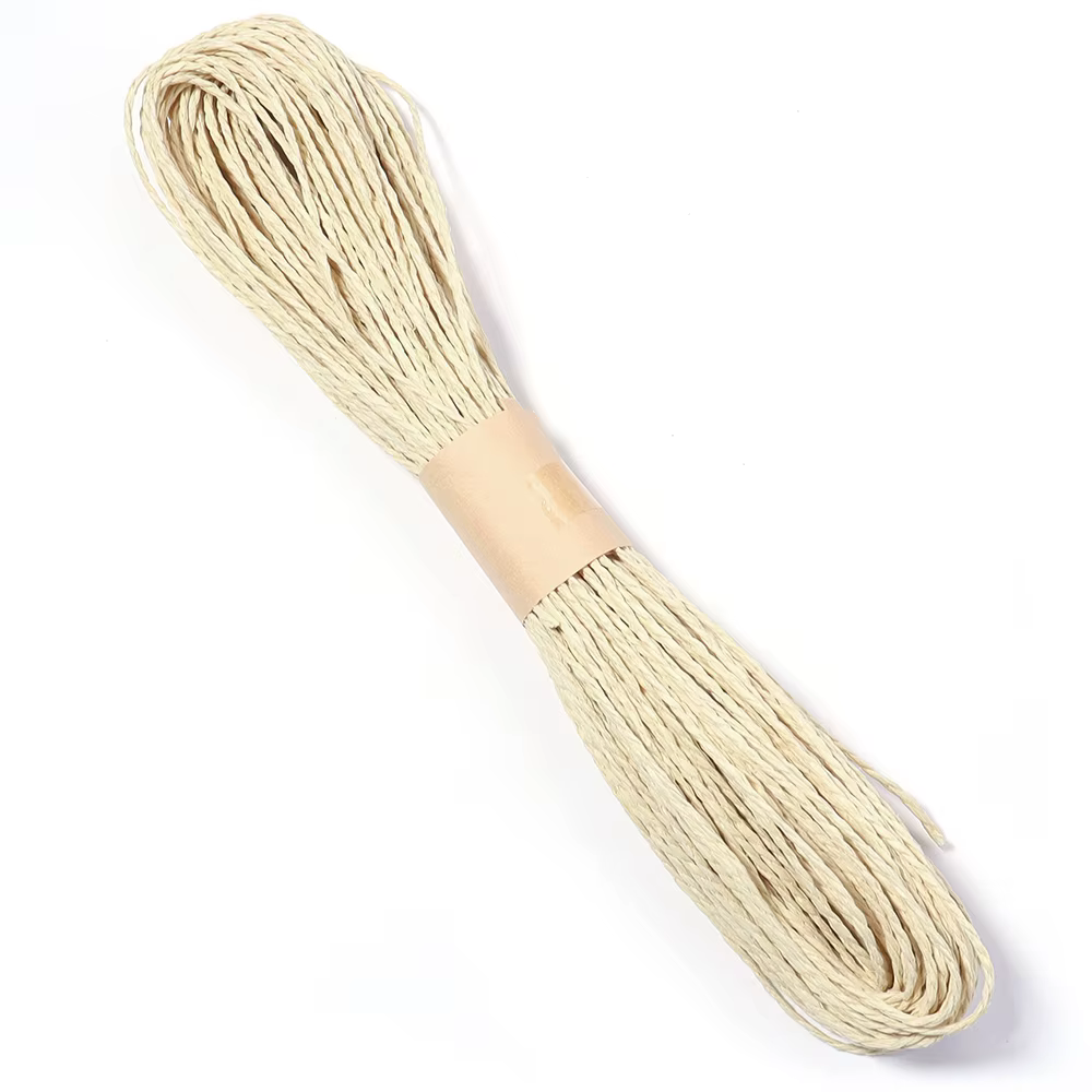 30m/rouleau Corde en raphia colorée, corde tressée à double brin pour l'artisanat, le bricolage, l'e