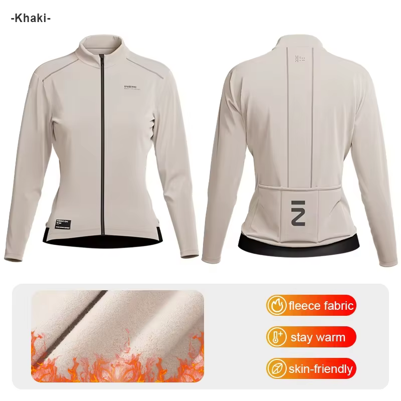 INBIKE – veste de cyclisme thermique pour femme, vêtement d'hiver chaud en polaire, coupe-vent, manc