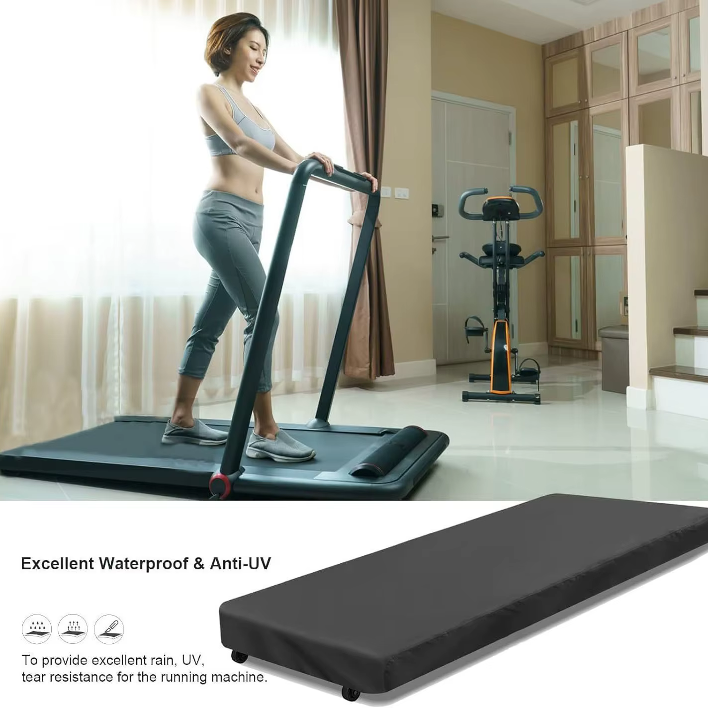 Housse de protection pour tapis de course domestique en tissu Oxford, pliable, anti-poussière pour é