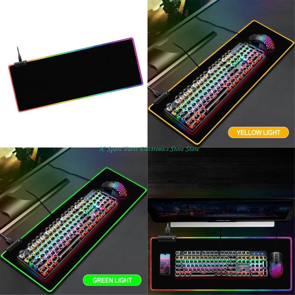 SZ Large LED Gaming Mouse Pad 11 Couleur Lumière étendue Soft Computer Keyboard MAT Base caoutchouc 
