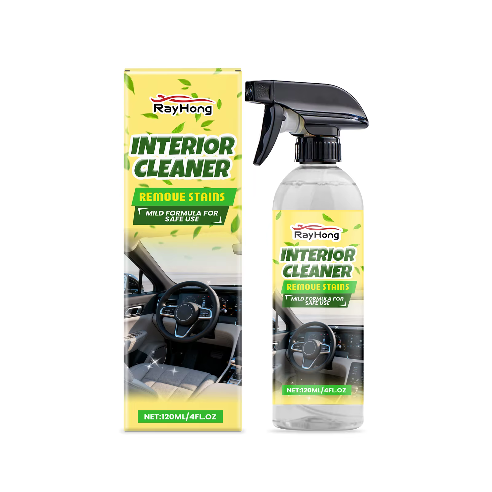 Nettoyant pour intérieur de voiture, élimine efficacement les taches de graisse de la poussière, net