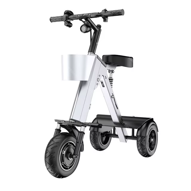 Trottinette Électrique Pliable à 3 Roues avec Siège et mir, Mini Tricycle de 36V pour Adultes et Per