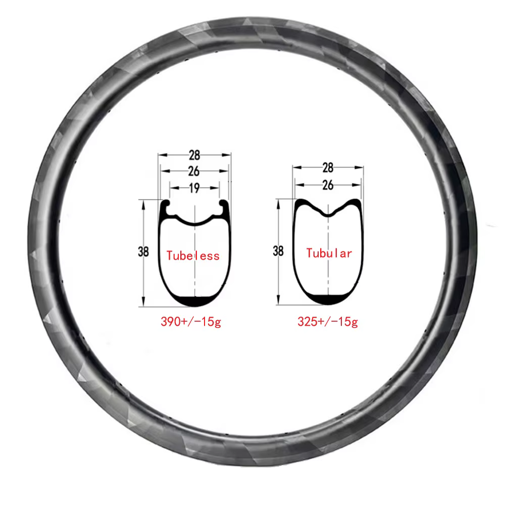 Jantes de Vélo de Route en Carbone 700C de 26, 28mm de Large, Frein à Disque V T800, Super Légères, 