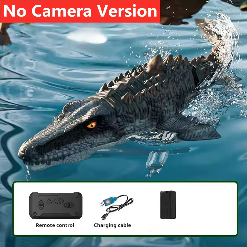 Dinosaure Rc avec caméra HD, jouet d'eau par pulvérisation, bateau télécommandé, haute Simulation de