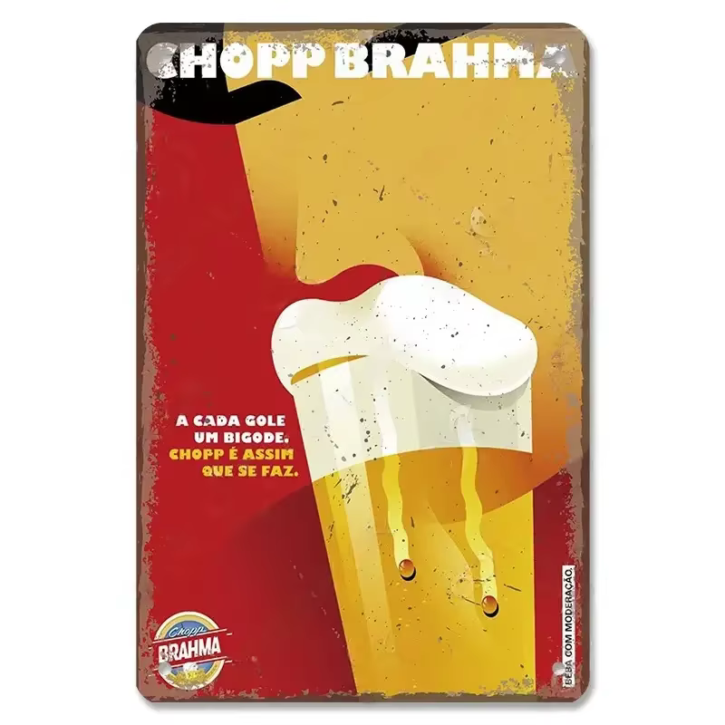 Plaque décorative en aluminium pour homme, marques célèbres de bières belges et néerlandaises, affic