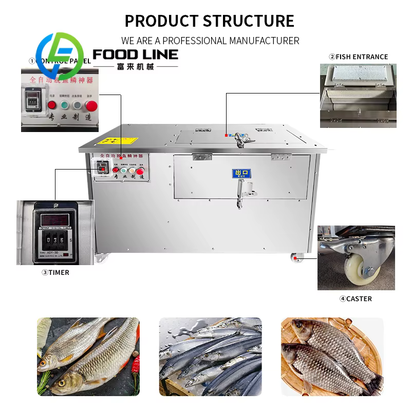 Équipement commercial économique et efficace pour l'écaillage des poissons, machine automatique de d