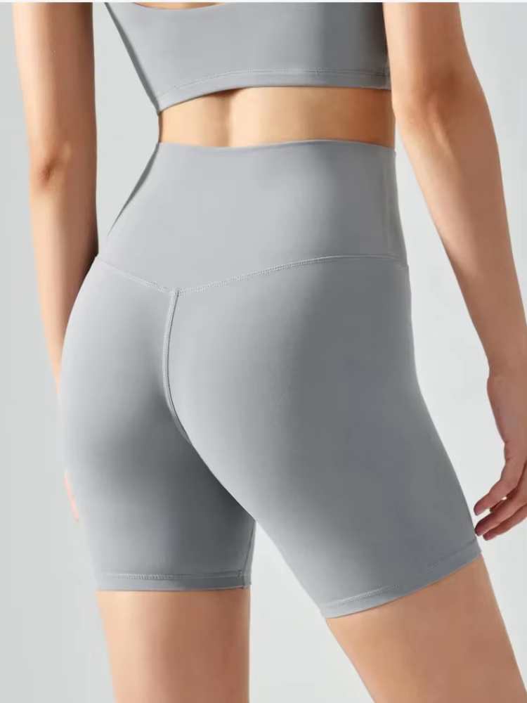 Short de sport de yoga d'été pour femme, short de cyclisme moulant, short de fitness taille haute nu