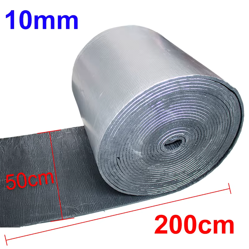 Tapis d'isolation phonique 200cm x 50cm x 10mm, amortisseur d'absorption, tapis insonorisant en mous